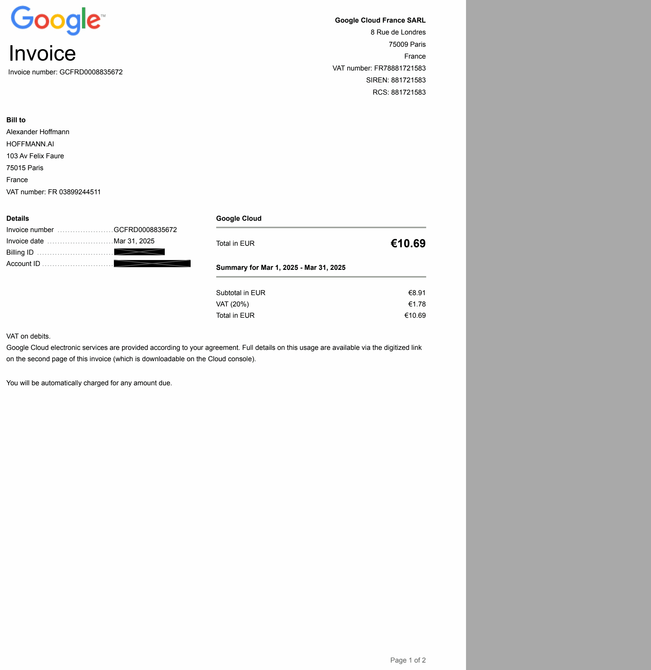 Animiertes Beispiel für KI-Dokumentenextraktion